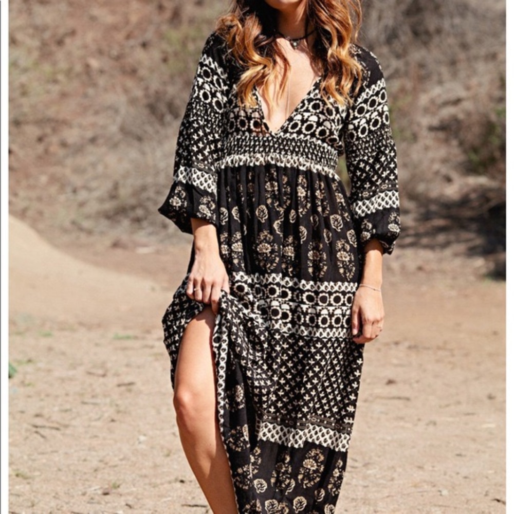 Raga Remington plunge neck maxi dress